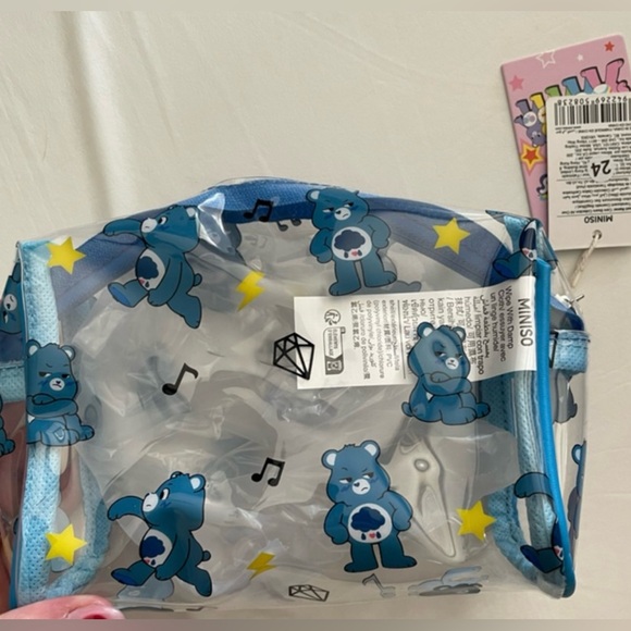 Care Bears Multicolor Fun Backpack With Grumpy Bear Cosmetics Zippered Bag - Picture 2 of 4